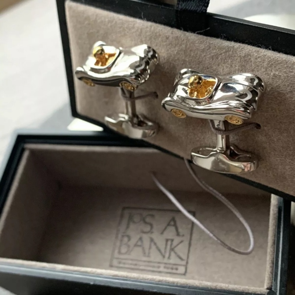 Joseph A Bank sterling silver with gold cufflinks